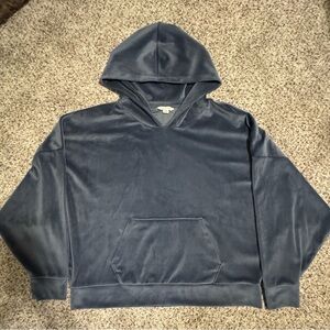 American Eagle Velvet Cropped Hoodie